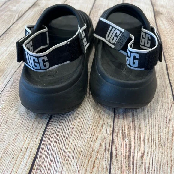 UGG Sport Yeah Black EVA Sandals Detachable Logo Strap Womens Slides 1126811 - Picture 4 of 7